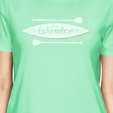Islander Womens Mint Paddle Board Graphic T-Shirt Round Neck Cotton