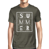 Summer Geometric Mens Dark Grey Tshirt Trendy Design Cotton Tee