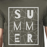 Summer Geometric Mens Dark Grey Tshirt Trendy Design Cotton Tee