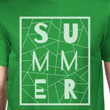 Summer Geometric Mens Green Tshirt Trendy Design Cotton Graphic Tee