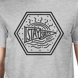 Stay Salty Mens Grey Short Sleeve Tee Round Neck Graphic T-Shirt