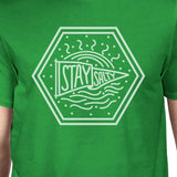Stay Salty Mens Funny Saying Graphic Tee Cotton Green Round Neck