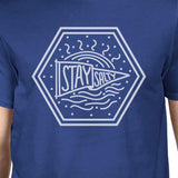 Stay Salty Mens Blue Short Sleeve Tee Round Neck Graphic T-Shirt