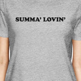Summa' Lovin' Womens Grey Graphic T-Shirt Lightweight Summer Tee