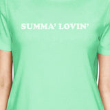 Summa' Lovin' Cute Summer Round Neck Cotton Shirt For Women Mint