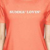 Summa' Lovin' Womens Peach Simple Design Short Sleeve Shirt Gifts