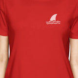 Mini Shark Red Womens Short Sleeve T-Shirt Gifts For Shark Lovers