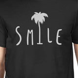 Smile Palm Tree Black Mens Funny Design Short Sleeve Tshirt Cotton