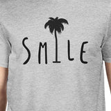 Smile Palm Tree Mens Grey Short Sleeve Tee Funny Saying T-Shirt