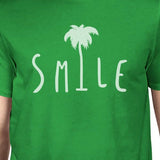 Smile Palm Tree Green Mens Summer Lightweight Cotton Tshirt For Him