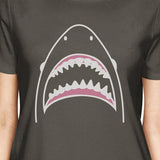Shark Womens Dark Grey Short Sleeve Tee Shirt Ring Spun Cotton Tee