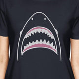 Shark Womens Navy Short Sleeve T-Shirt Unique Design Summer Shirt