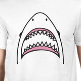 Shark Mens White Graphic T-Shirt Lightweight Summer Cotton Tee