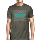 Surf Waves Mens Dark Grey Cotton Short Sleeve Tee Summer Gift Ideas