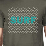 Surf Waves Mens Dark Grey Cotton Short Sleeve Tee Summer Gift Ideas