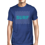 Surf Waves Mens Royal Blue Cotton Lightweight Tee Shirt For Summer