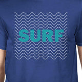 Surf Waves Mens Royal Blue Cotton Lightweight Tee Shirt For Summer