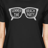 Summer Time Beach Party Womens Black Shirt