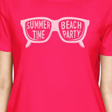 Summer Time Beach Party Womens Hot Pink Shirt