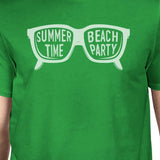 Summer Time Beach Party Mens Green Shirt