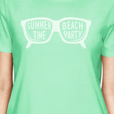 Summer Time Beach Party Womens Mint Shirt