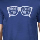 Summer Time Beach Party Mens Royal Blue Shirt