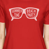 Summer Time Beach Party Womens Red Shirt