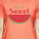 Hello Summer Watermelon Womens Peach Shirt