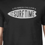 Summer Calling It's Surf Time Mens Black Shirt