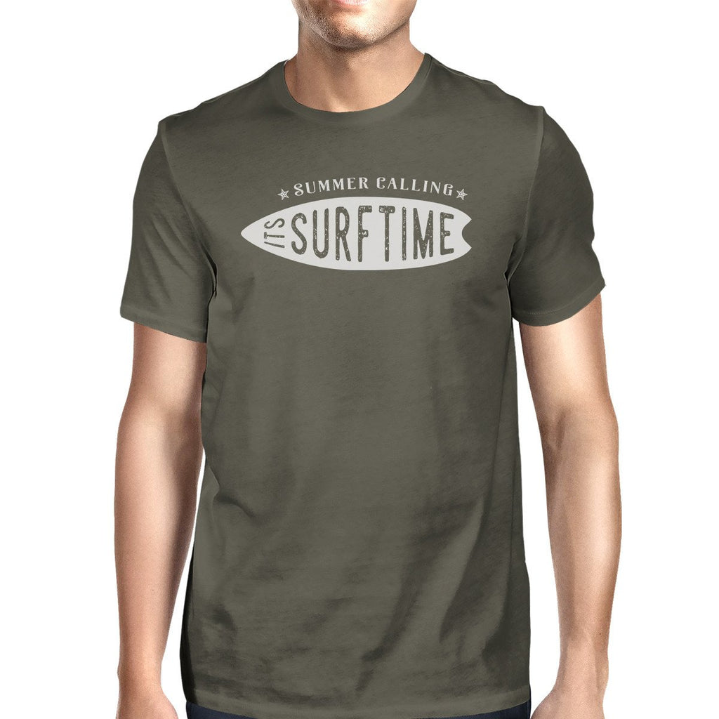 Summer Calling It's Surf Time Mens Dark Grey Shirt