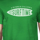 Summer Calling It's Surf Time Mens Green Shirt