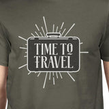 Time To Travel Mens Dark Grey Shirt