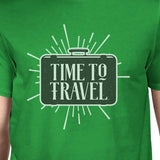 Time To Travel Mens Green Shirt