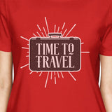 Time To Travel Womens Red Shirt
