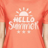 Hello Summer Sun Womens Peach Shirt