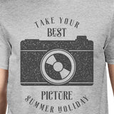 Take Your Best Picture Summer Holiday Mens Grey Shirt