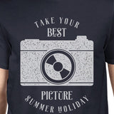 Take Your Best Picture Summer Holiday Mens Navy Shirt
