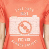 Take Your Best Picture Summer Holiday Womens Peach Shirt
