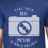 Take Your Best Picture Summer Holiday Mens Royal Blue Shirt