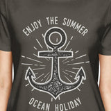 Enjoy The Summer Ocean Holiday Womens Dark Grey Shirt