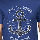Enjoy The Summer Ocean Holiday Mens Royal Blue Shirt