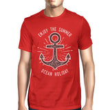Enjoy The Summer Ocean Holiday Mens Red Shirt