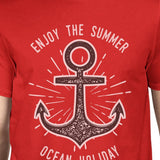 Enjoy The Summer Ocean Holiday Mens Red Shirt