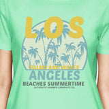Los Angeles Beaches Summertime Womens Mint Shirt