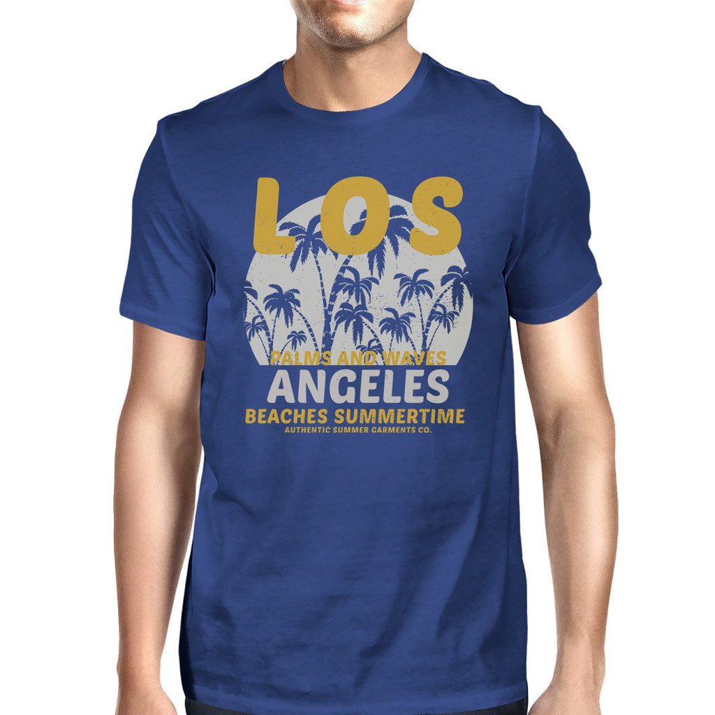 Los Angeles Beaches Summertime Mens Royal Blue Shirt