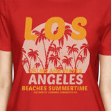 Los Angeles Beaches Summertime Womens Red Shirt
