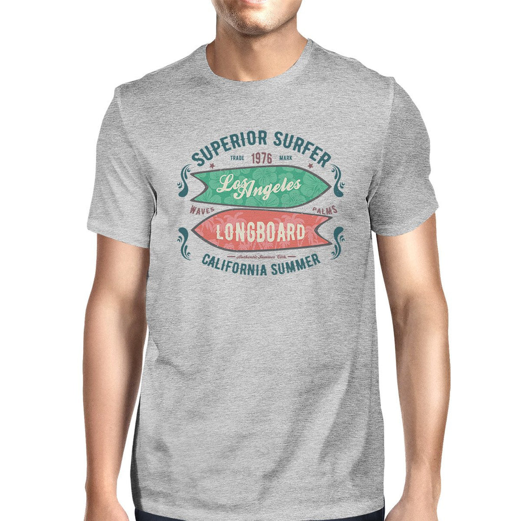 Superior Surfer Los Angeles Longboard Mens Grey Shirt