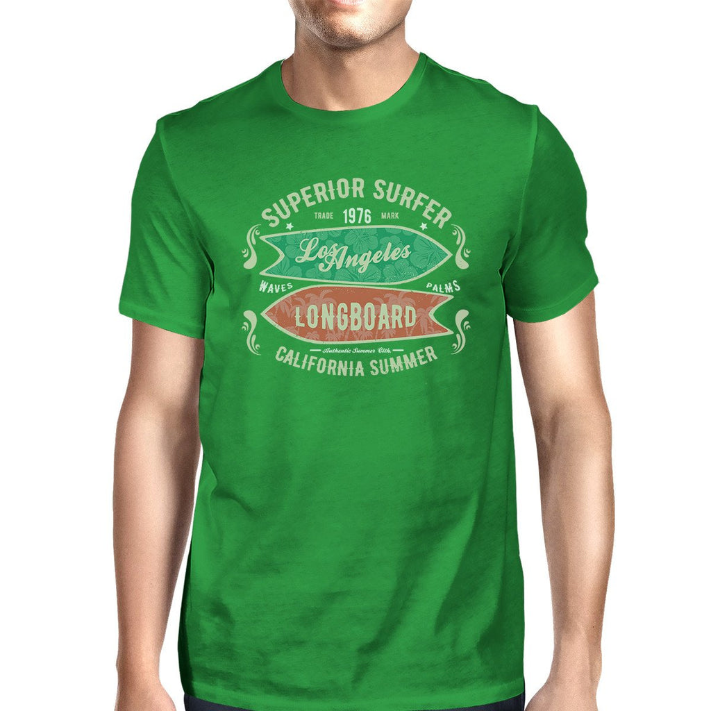 Superior Surfer Los Angeles Longboard Mens Green Shirt