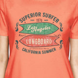Superior Surfer Los Angeles Longboard Womens Peach Shirt