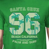 Santa Cruz Beach California Mens Green Shirt